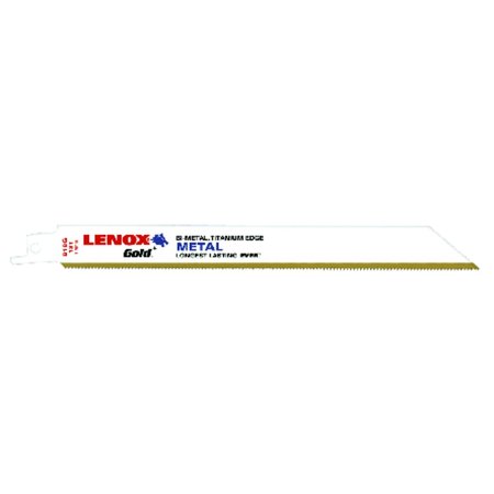 IRWIN Lenox Gold 8 in. Bi-Metal Reciprocating Saw Blade 18 TPI 5 pk 21070818GR